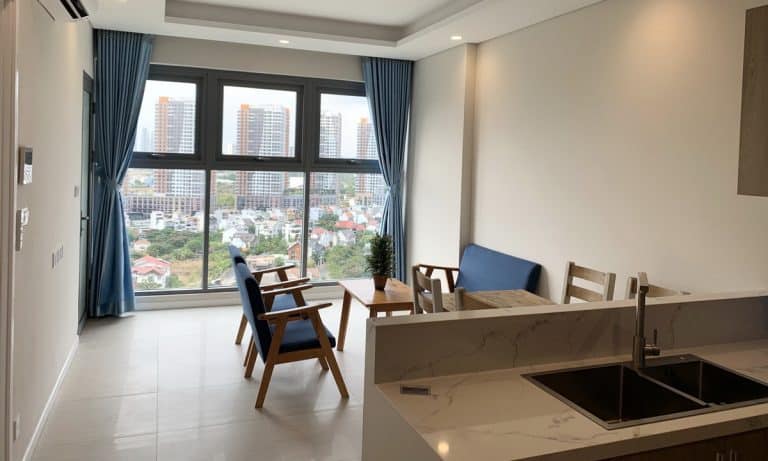 Đảo Kim Cương quận 2 bán 1 phòng ngủ tầng cao nội thất xịn view sông